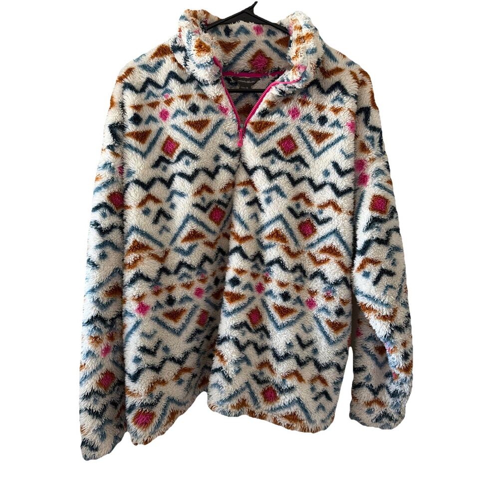 Eddie Bauer Women’s Sherpa Fleeced 1/4 Zip XL Aztec Pattern